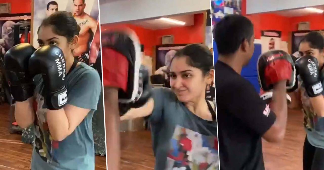 Arya Sayyeshaa boxing video Teddy Salpetta Yuvarathnaa