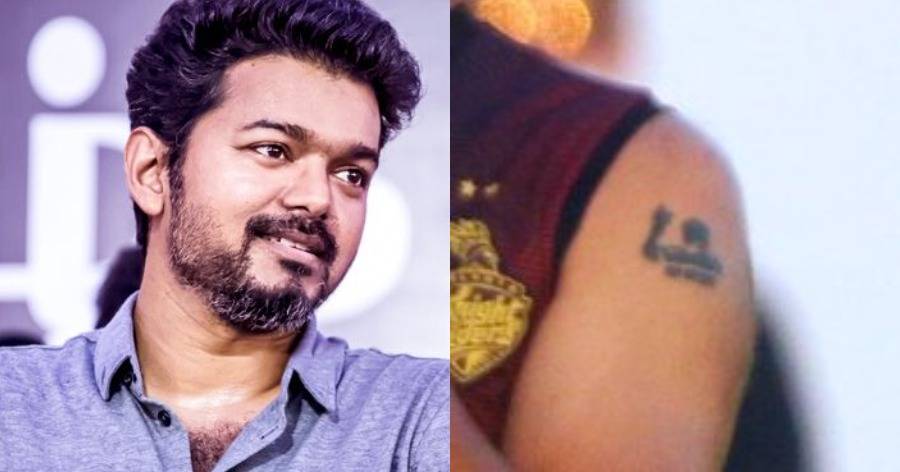 Vijay Fans Cant Keep Calm After Seeing This Tattoo Of A KKR Player    Latest Tamil Cinema News  Viral news  Chennai Memes